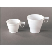 Disposable Coffee Cup white with handle 180ml 20pcs