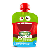 Apple & Strawberry Fruit Puree 70x90gr Materne Pocket