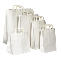 Take Away Bag With Handles Paper White 5x50pcs