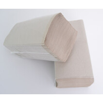 Papieren Handdoekjes Naturel grijs 1-laags Zig Zag gevouwen 20x23cm 4600st