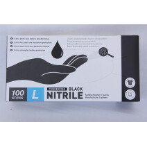 Nitrile Gloves Black Large 100pcs