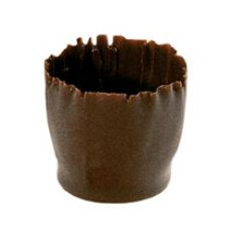Small carved cups 27x26mm pure chocolate 270pcs Callebaut