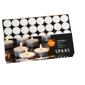Tealights white 6hours 120pc Spaas