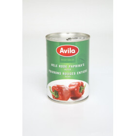 Whole Peeled Red Peppers 425ml 390g Avila