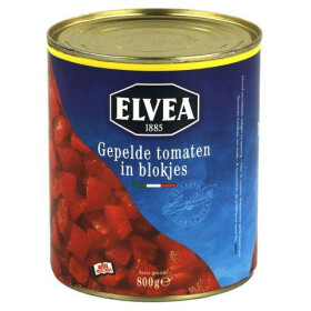Elvea Cubes Diced Peeled tomatoes 800gr canned