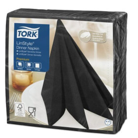 Tork Premium Dinner Napkin Linstyle 1/4 folded Black 40x40cm 12x50pcs