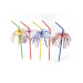 Flexible Drinking Straw with Palm 24cm 150pcs 24006 Sier Disposables